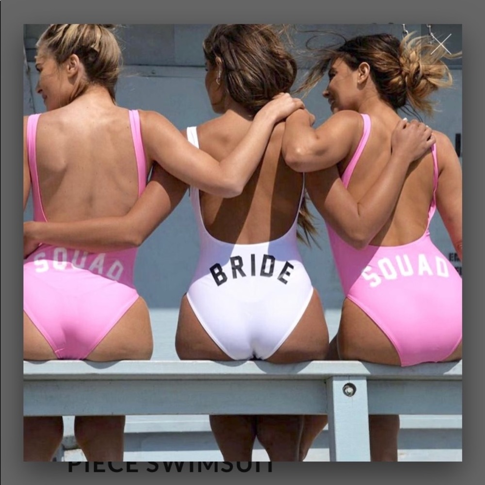 White “BRIDE” swim suit. No stains/No damage.
